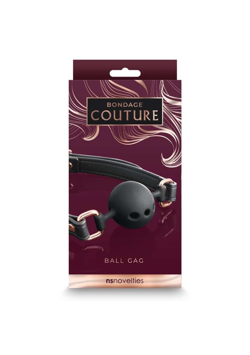 Bondage Couture Ball Gag Black – kuglica za usta - Slika 2