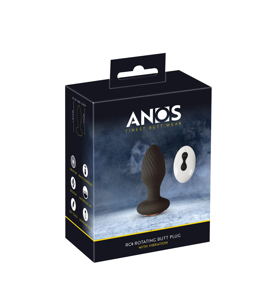 Anos Rotating Butt Plug – vibrirajući analni plug + daljinski upravljač - image 2