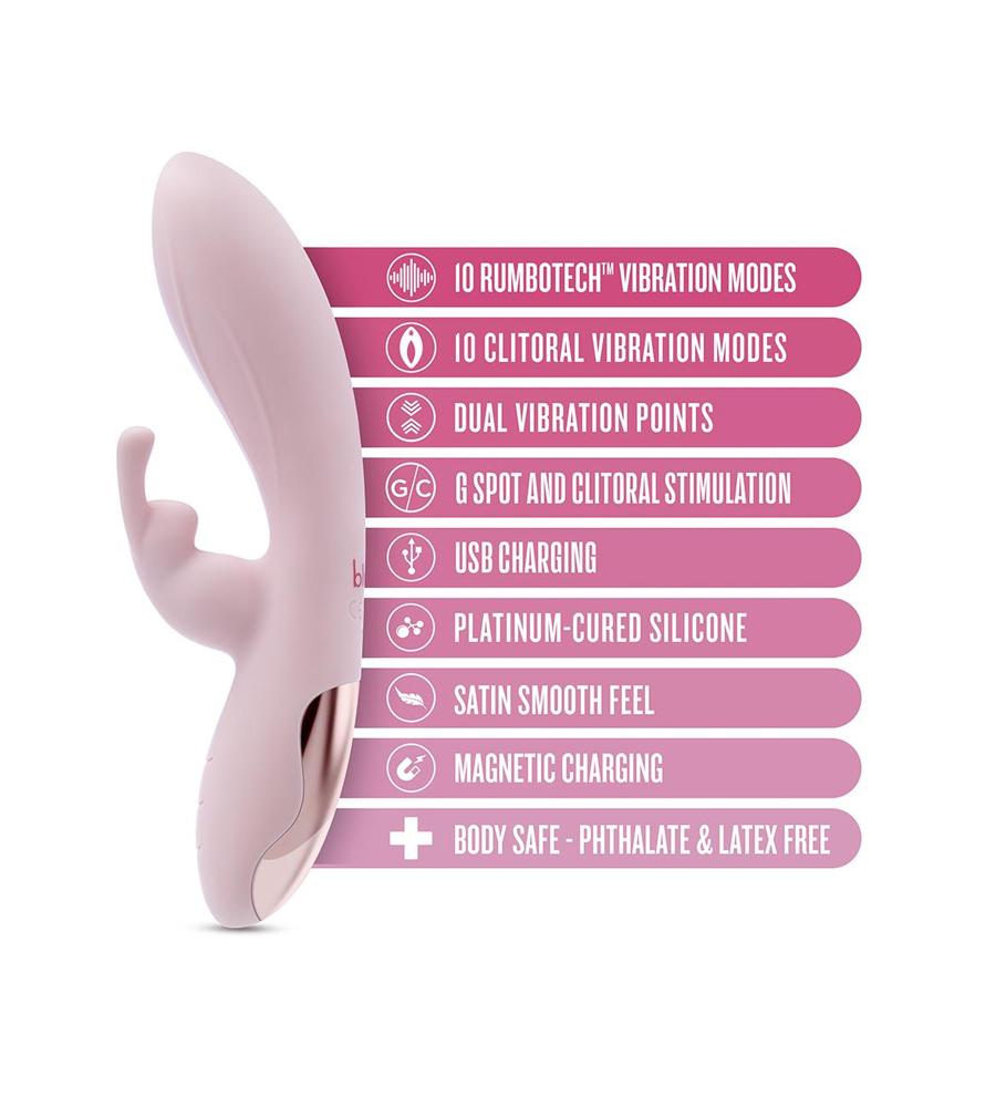 Blush Morgan Pink – silikonski rabbit vibrator - image 7
