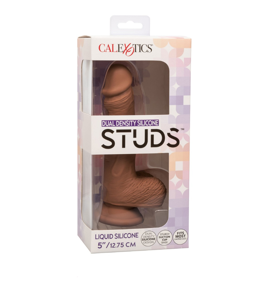 CalExotics Dual Density Silicone Studs 5” Brown – silikonski dildo - image 2