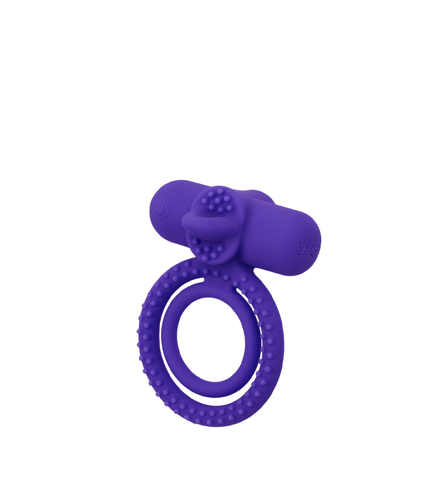 CalExotics Rechargeable Dual Climaxer Purple – vibrirajući penis prsten