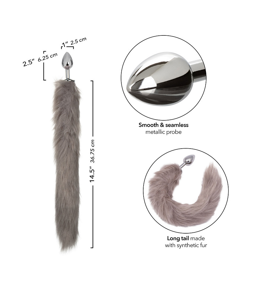 CalExotics Running Wild Tail Grey – analni plug s repom - image 4