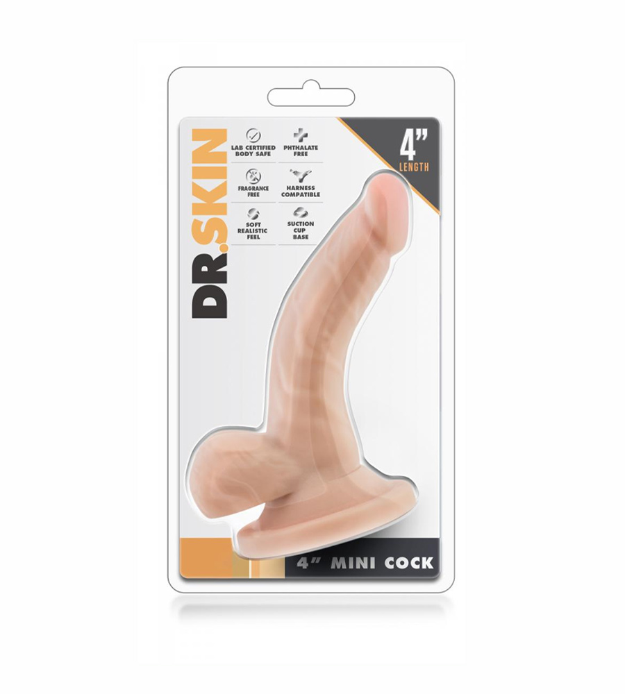 Dr. Skin Mini Cock 4” – dildo s testisima - image 2