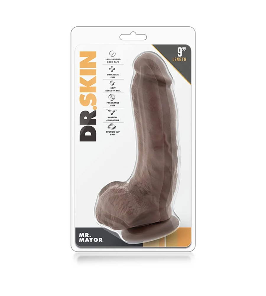 Dr. Skin Mr. Mayor 9″ Brown – realistični dildo - image 2