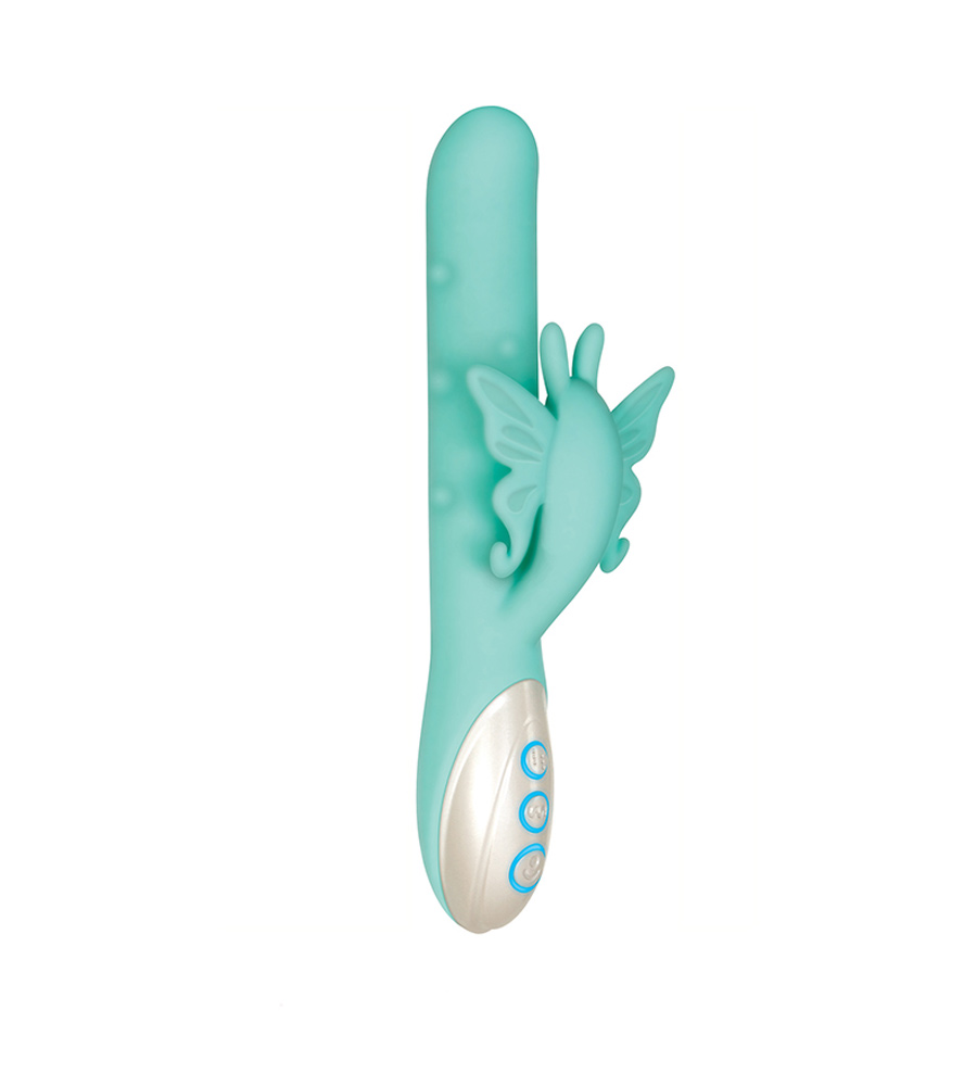 Evolved Grand Beaded Butterfly Green – silikonski rabbit vibrator