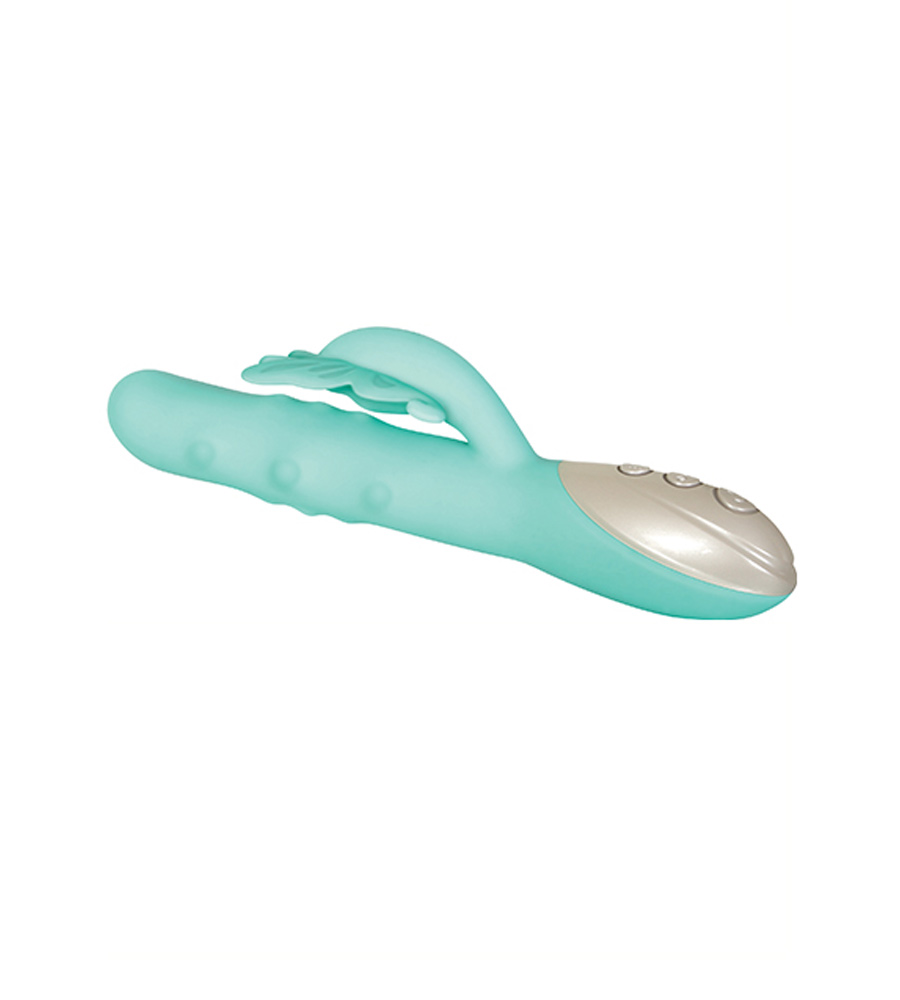 Evolved Grand Beaded Butterfly Green – silikonski rabbit vibrator - image 3