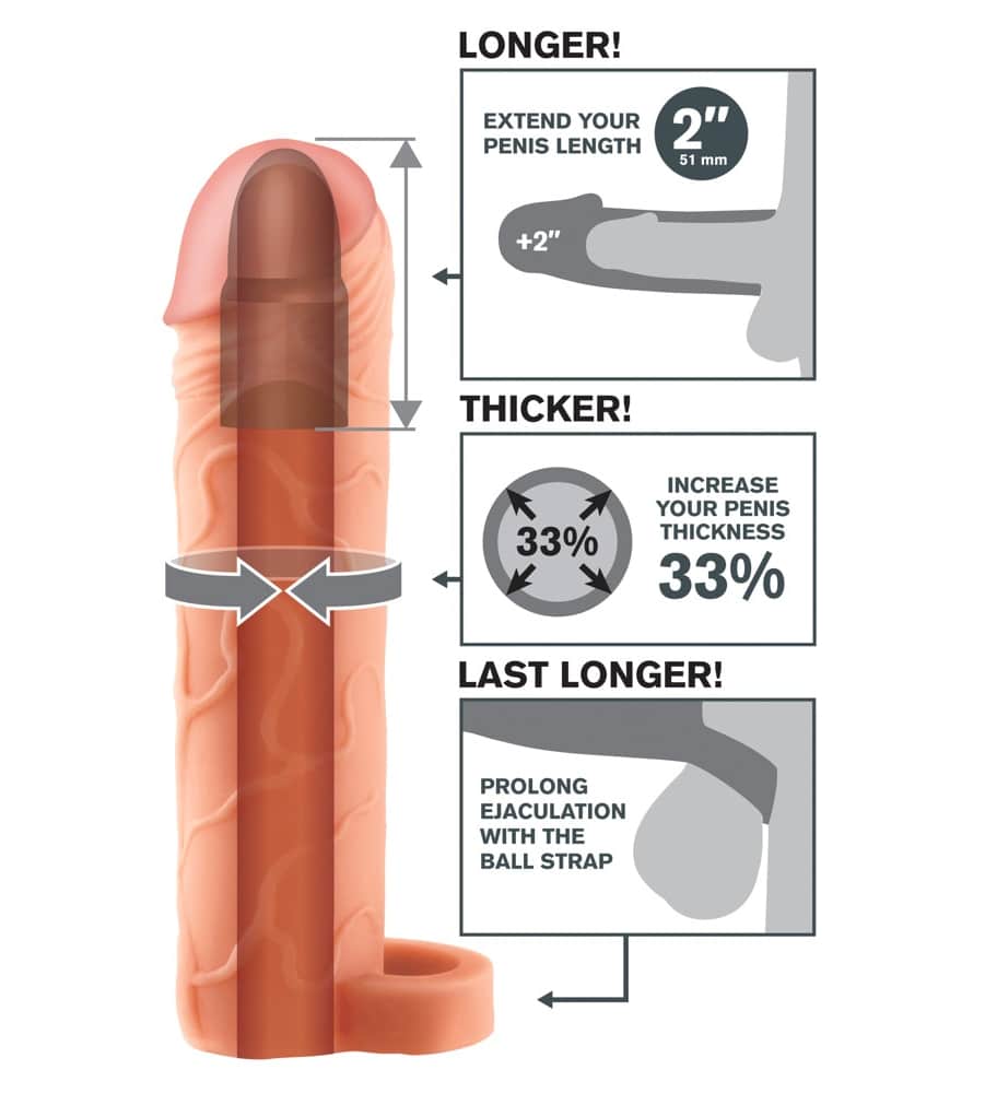 FX Perfect 2'' Extension Ball Strap - navlaka za penis sa prstenom za testise - image 4