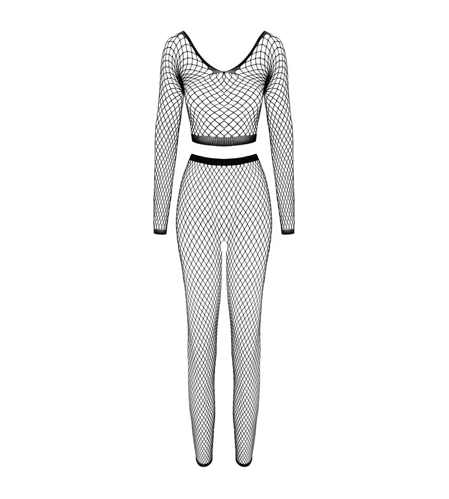 Fantasy by Cottelli 2-Pcs Set – mrežasti top dugih rukava i tajice - image 5