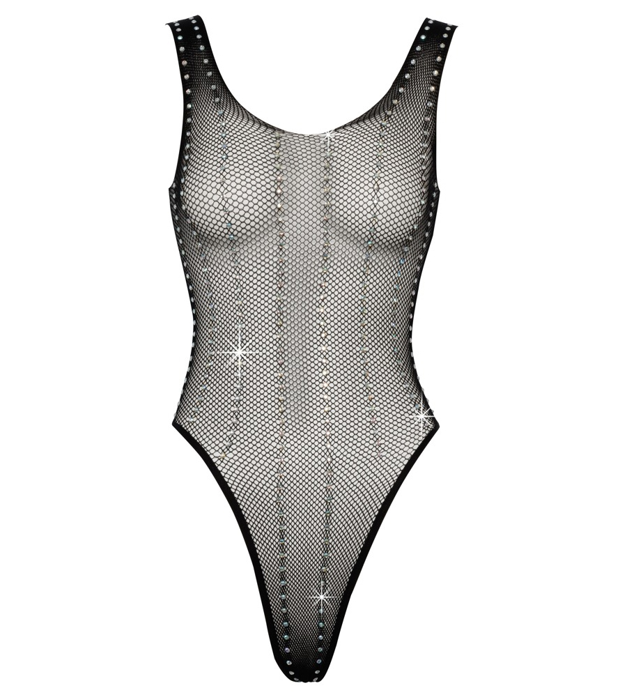 Fantasy by Cottelli Stripes/Rhinestone Body – mrežasti body - image 3