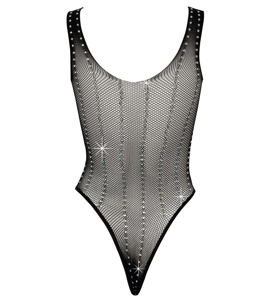 Fantasy by Cottelli Stripes/Rhinestone Body – mrežasti body - image 4