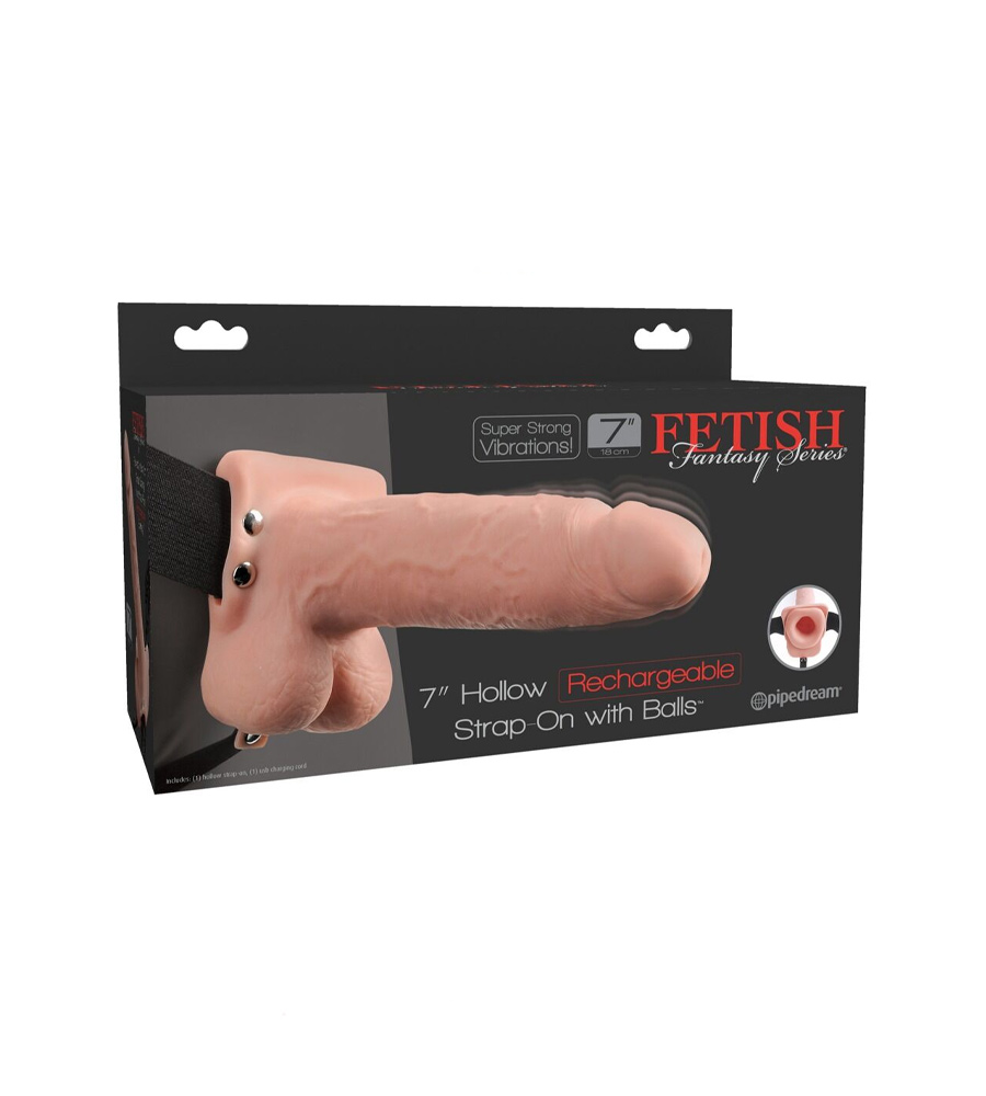 Fetish Fantasy Hollow Rechargeable Strap On 7” – vibrirajući strap-on, 20.3 cm
