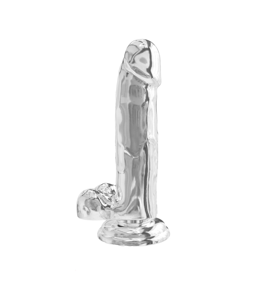 Get Real Clear Dildo with Balls 7”– prozirni realistični dildo