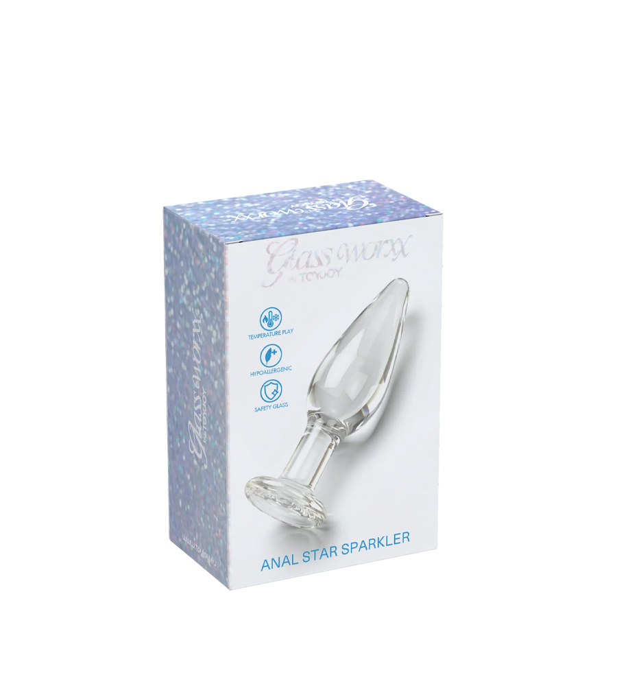 Glass Worxx Star Sparkler - stakleni analni plug, 12 cm