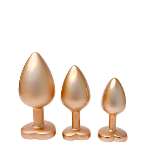Gleaming Love Pearl Gold Plug Set – set metalnih analnih plugova
