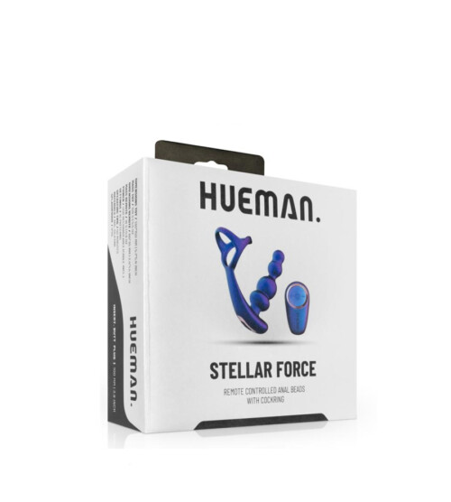 Hueman Stellar Force – analne kuglice s penis prstenom + daljinski upravljač - image 2