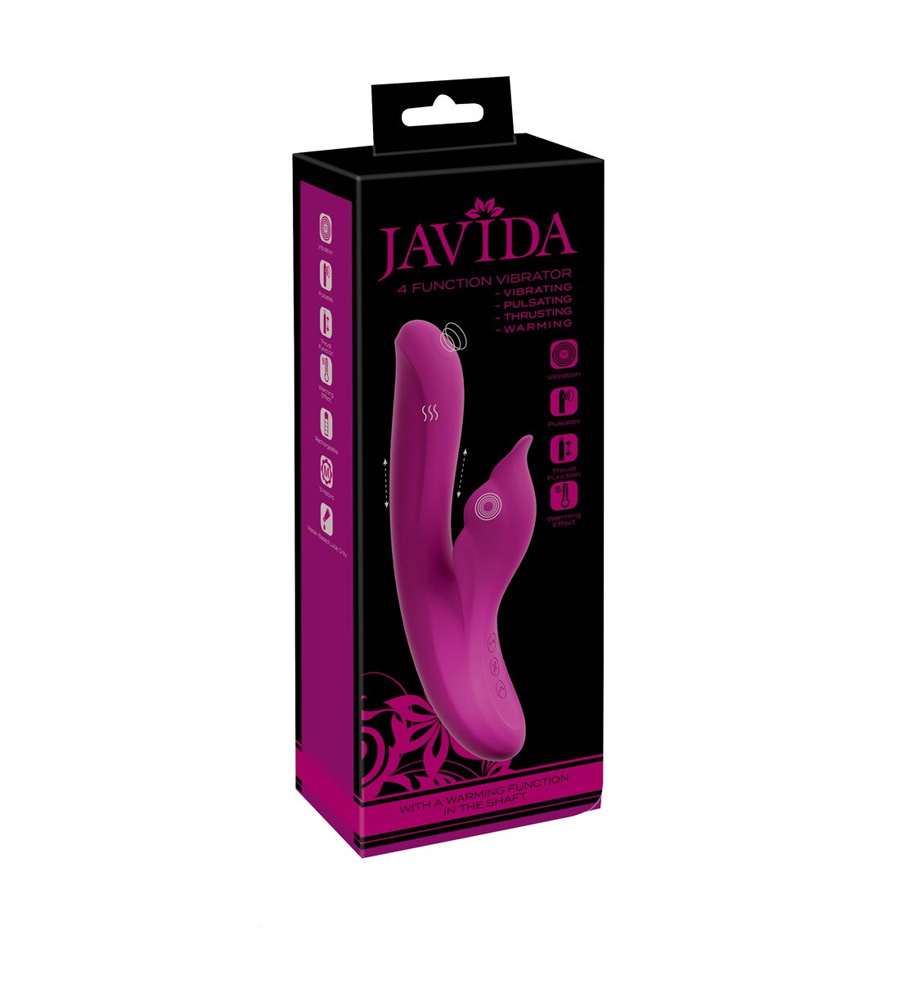 Javida 4 Function Pulse/Thrust Rabbit Vibrator – zagrijavajući i pomični rabbit vibrator - image 2
