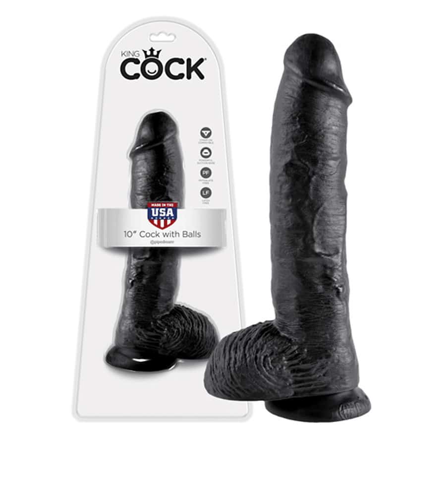 King Cock 10'' Black - dildo s testisima - image 3