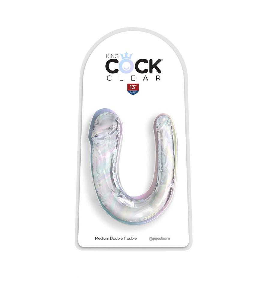 King Cock 17.5″ Double Trouble Clear – dvostruki dildo - image 2
