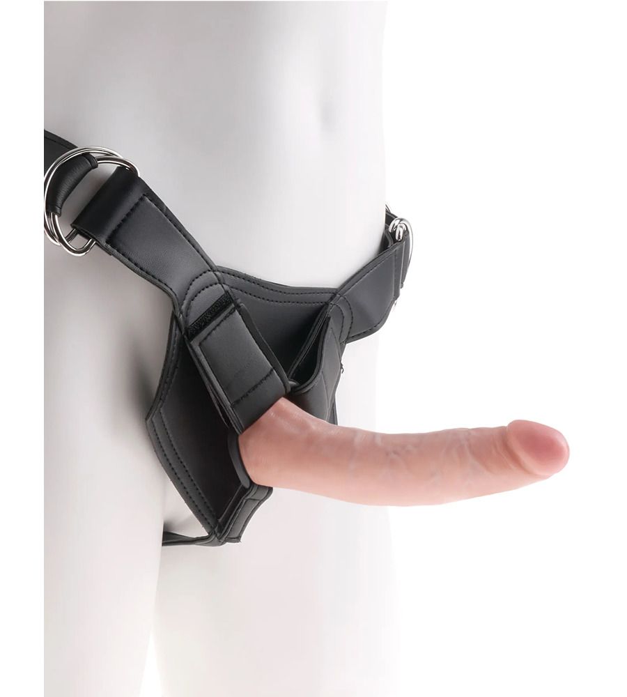 King Cock Strap-On Harness 7” Flesh – strap-on s dildom, 18 cm