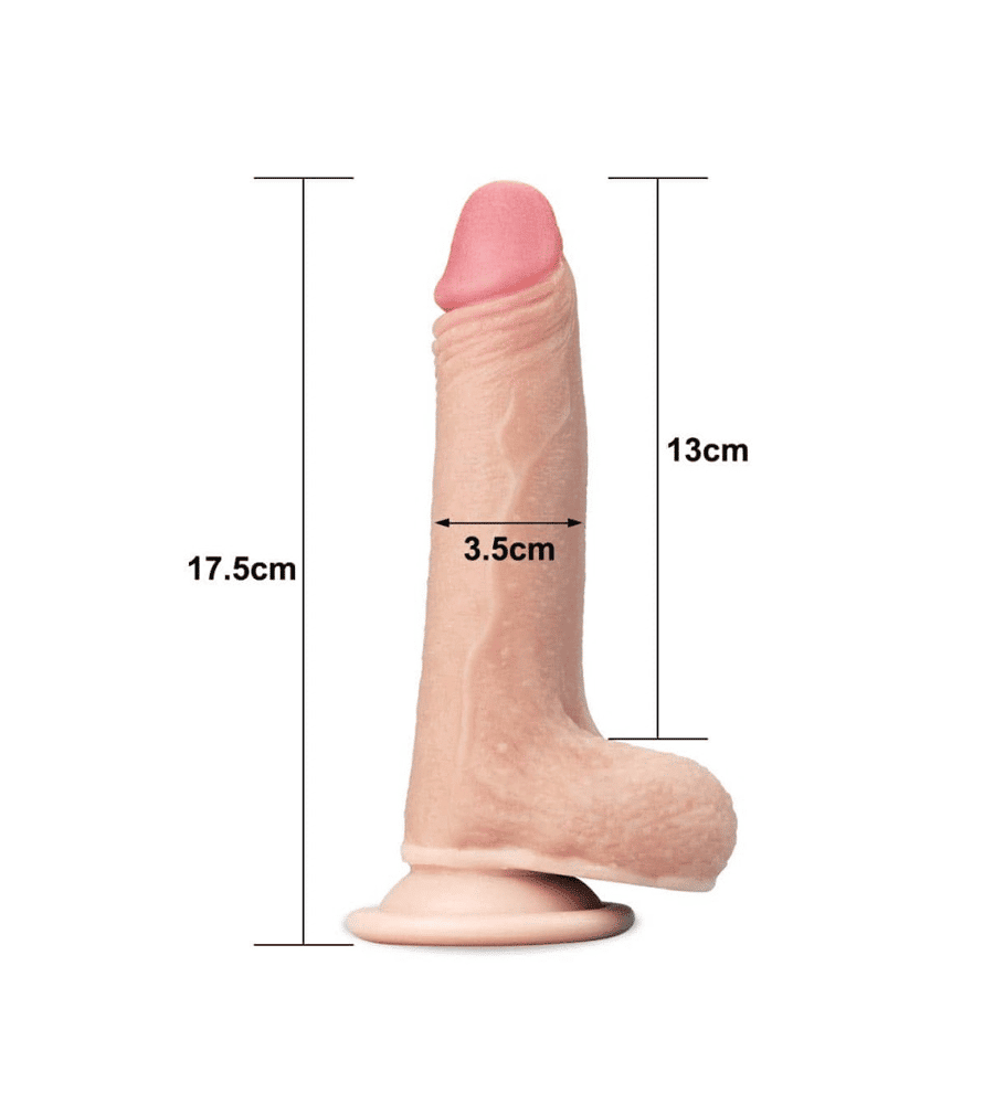 LoveToy Sliding Skin 7” Beige – realistični dildo, 17.5 cm - Slika 3