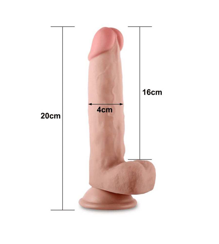 LoveToy Sliding Skin 8'' - Dildo, TPE/TPR, 20 cm - Slika 5