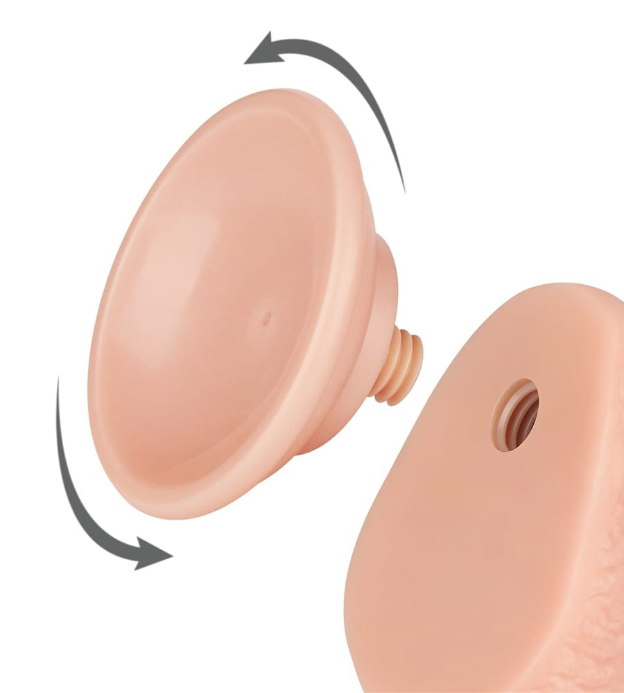 LoveToy Sliding Skin Small Balls Flesh 8.5” – realistični dildo, 20 cm - Slika 5