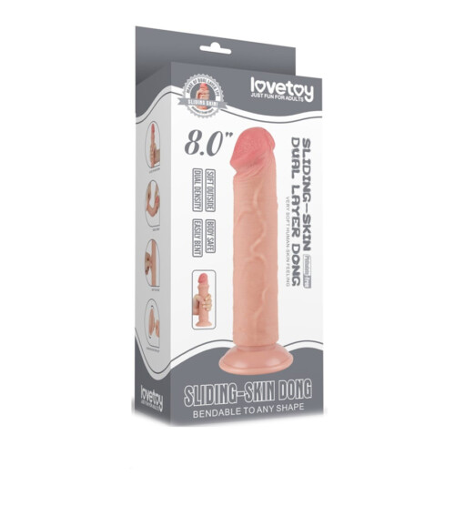 LoveToy Sliding Skin Dong Flesh 8” – realistični dildo - image 2