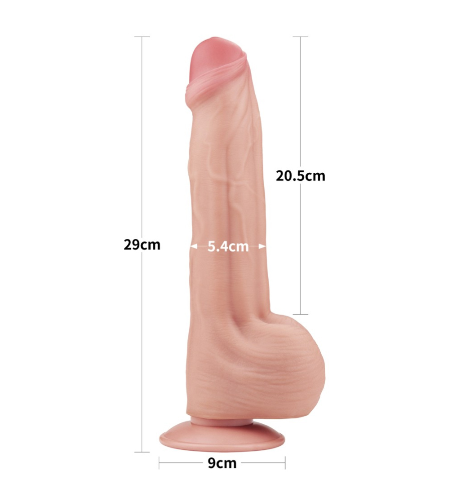 LoveToy Sliding Skin 11.5” King Sized – realistični dildo, 29 cm - Slika 8