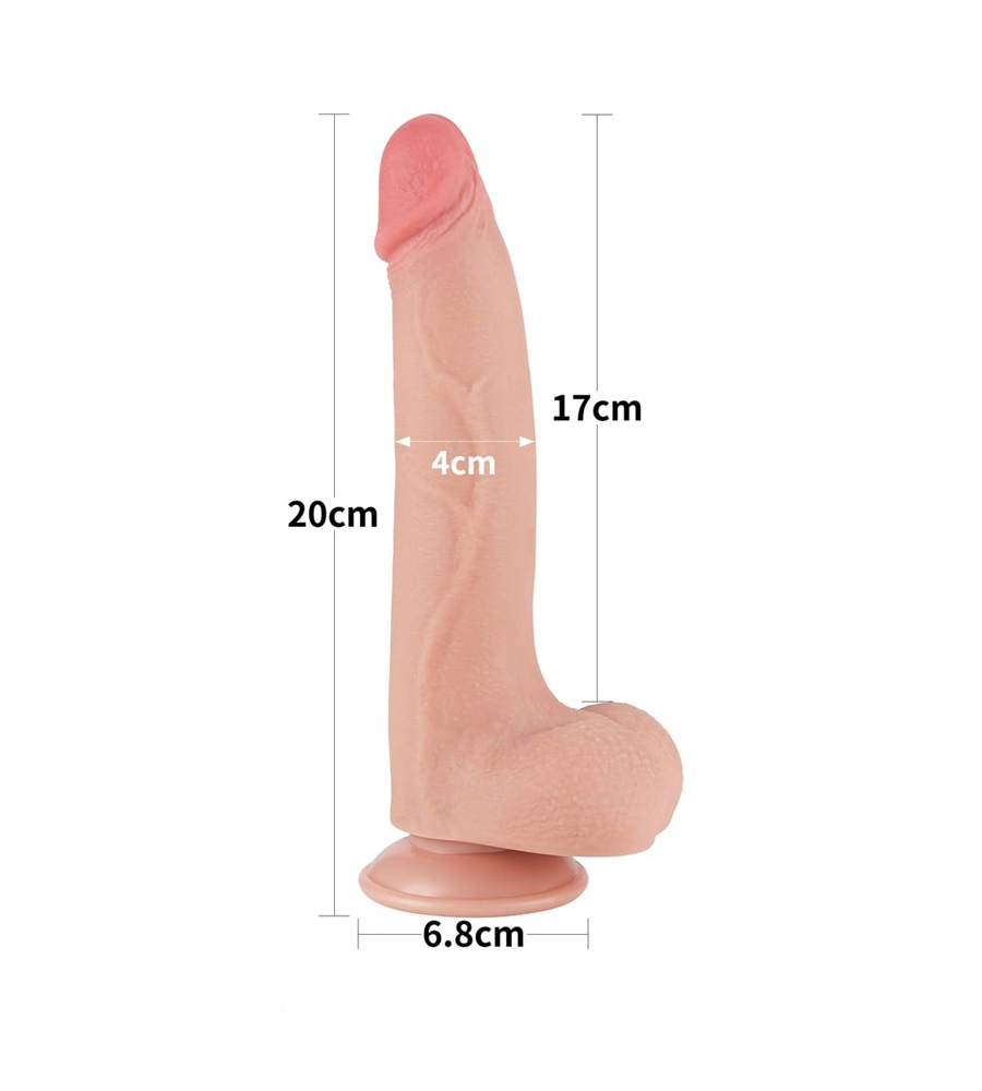 LoveToy Sliding Skin Small Balls Flesh 8.5” – realistični dildo, 20 cm - Slika 3