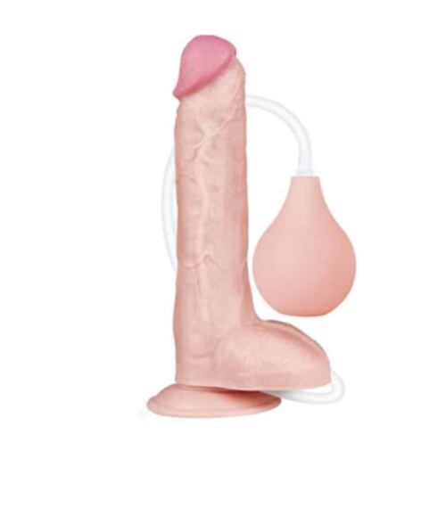 LoveToy Squirt Extreme Dildo Flesh 10'' - ejakulirajući dildo
