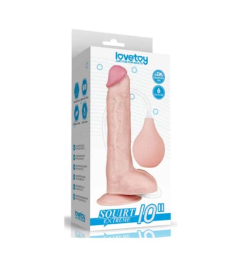 LoveToy Squirt Extreme Dildo Flesh 10'' - ejakulirajući dildo - image 2