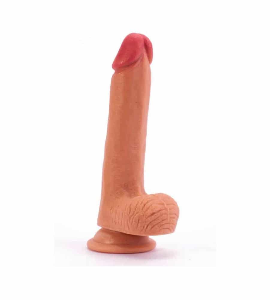 Lovetoy Dual Layered 8'' - silikonski dildo s testisima, 20,3 cm - Slika 3