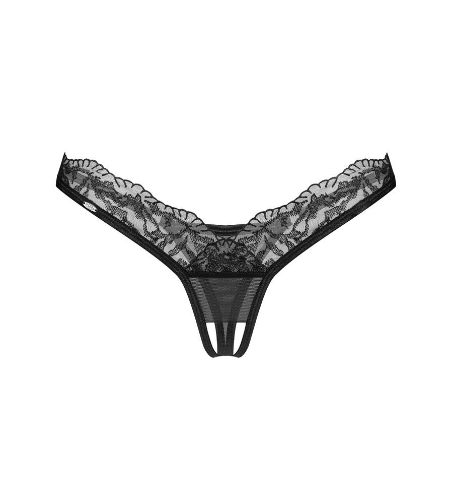Obsessive Arrowel Crotchless Thong Black – gaćice s otvorom - image 3