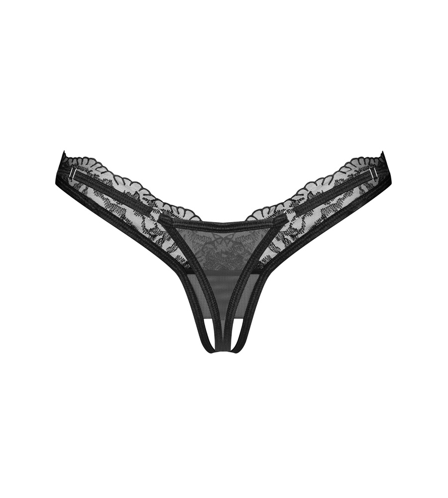 Obsessive Arrowel Crotchless Thong Black – gaćice s otvorom - image 4