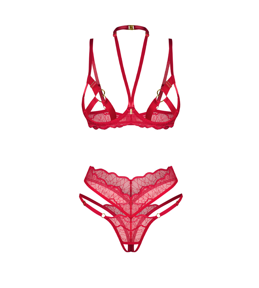 Obsessive Cupide Desir Bra Set – ouvert grudnjak i gaćice s intimnim otvorom - image 2
