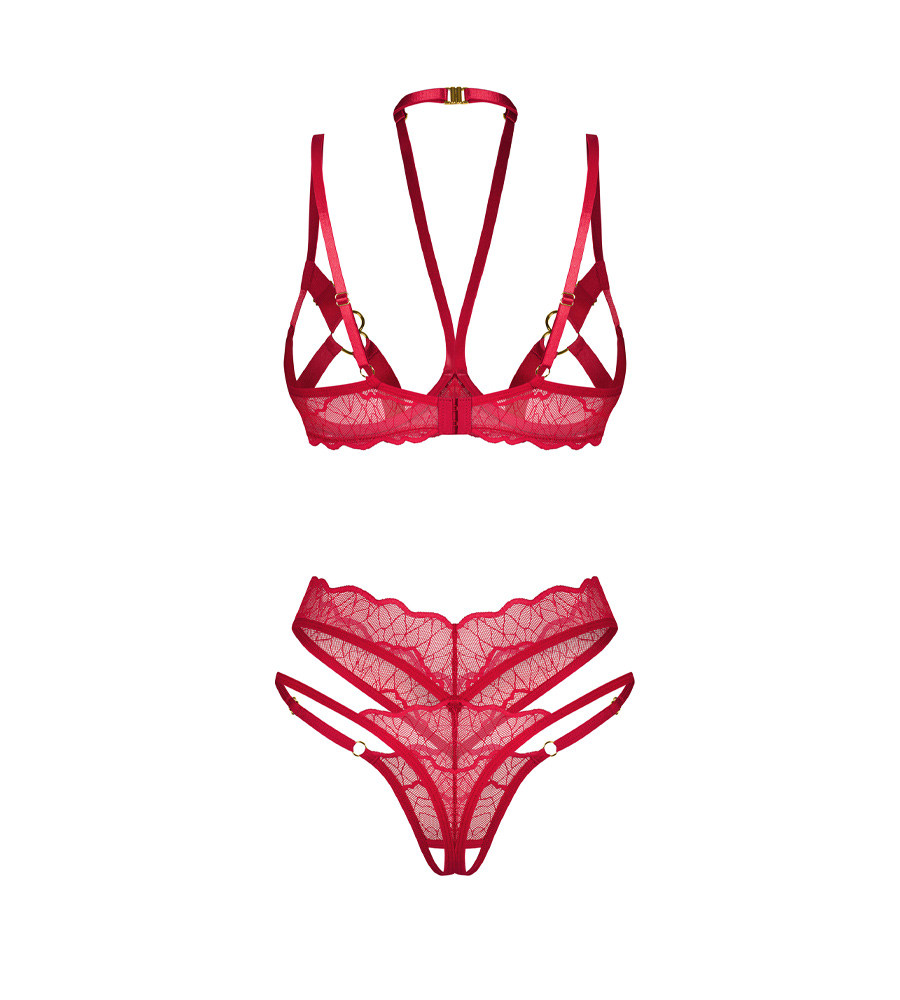 Obsessive Cupide Desir Bra Set – ouvert grudnjak i gaćice s intimnim otvorom - image 3