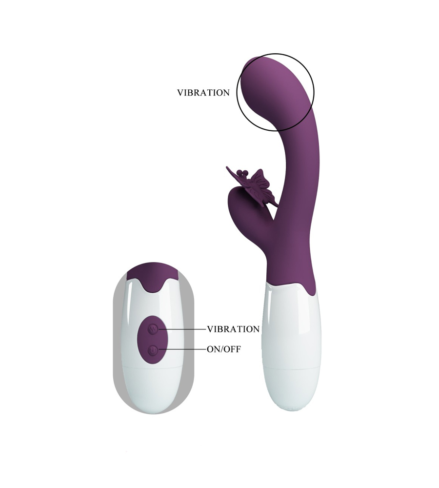 Pretty Love Butterfly Kiss – silikonski rabbit vibrator - image 7