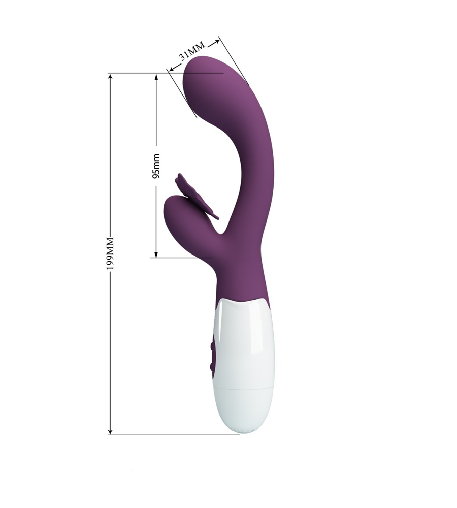 Pretty Love Butterfly Kiss – silikonski rabbit vibrator - image 9