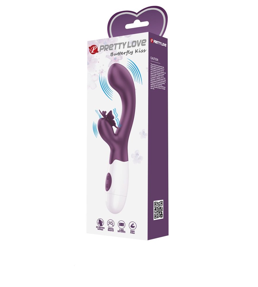 Pretty Love Butterfly Kiss – silikonski rabbit vibrator - image 2