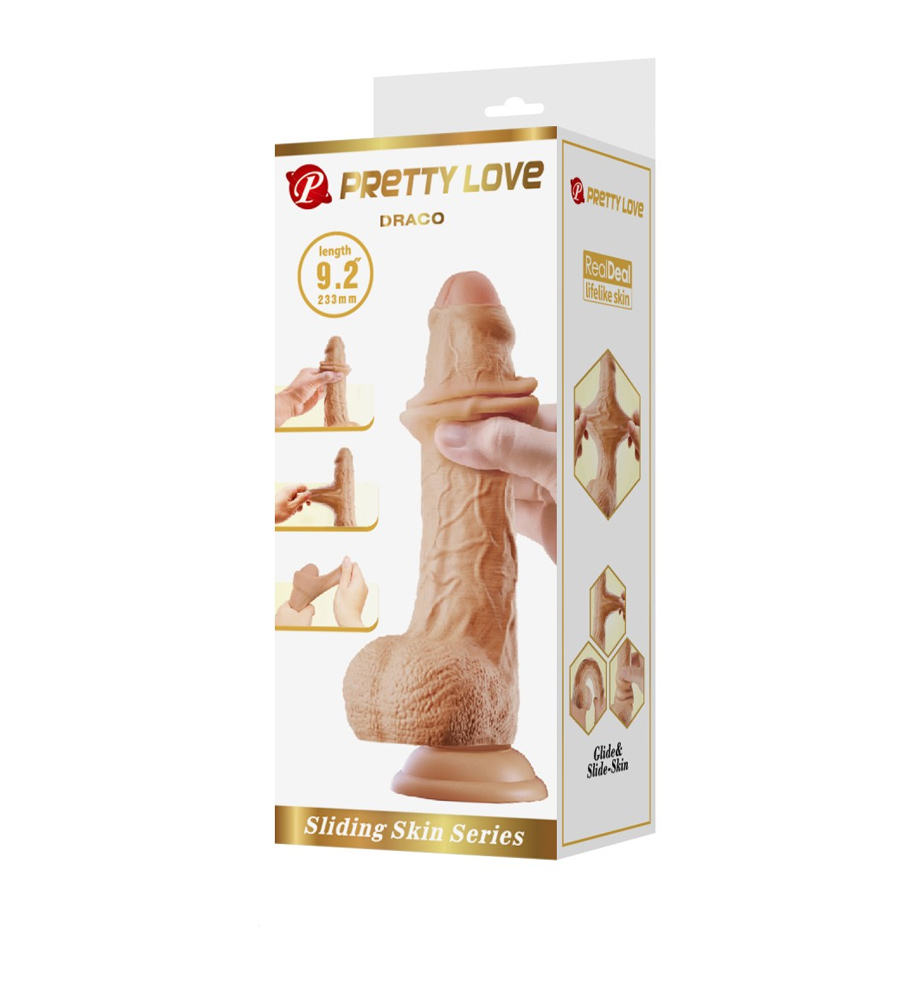Pretty Love Draco Beige – dildo s testisima - image 2