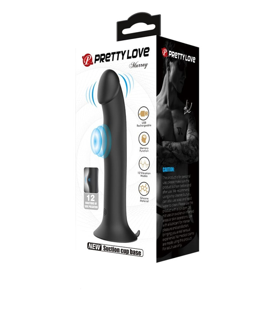 Pretty Love Murray Black – vibrirajući silikonski dildo - image 2