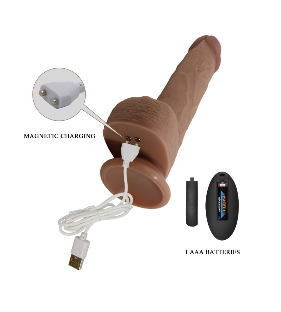 Pretty Love Tommy 8.9″ Vibr. Dildo – pomični dildo + daljinski upravljač - image 5