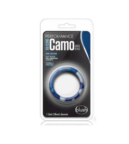 Performance Silicone Camo Cock Ring Blue – silikonski prsten - image 2