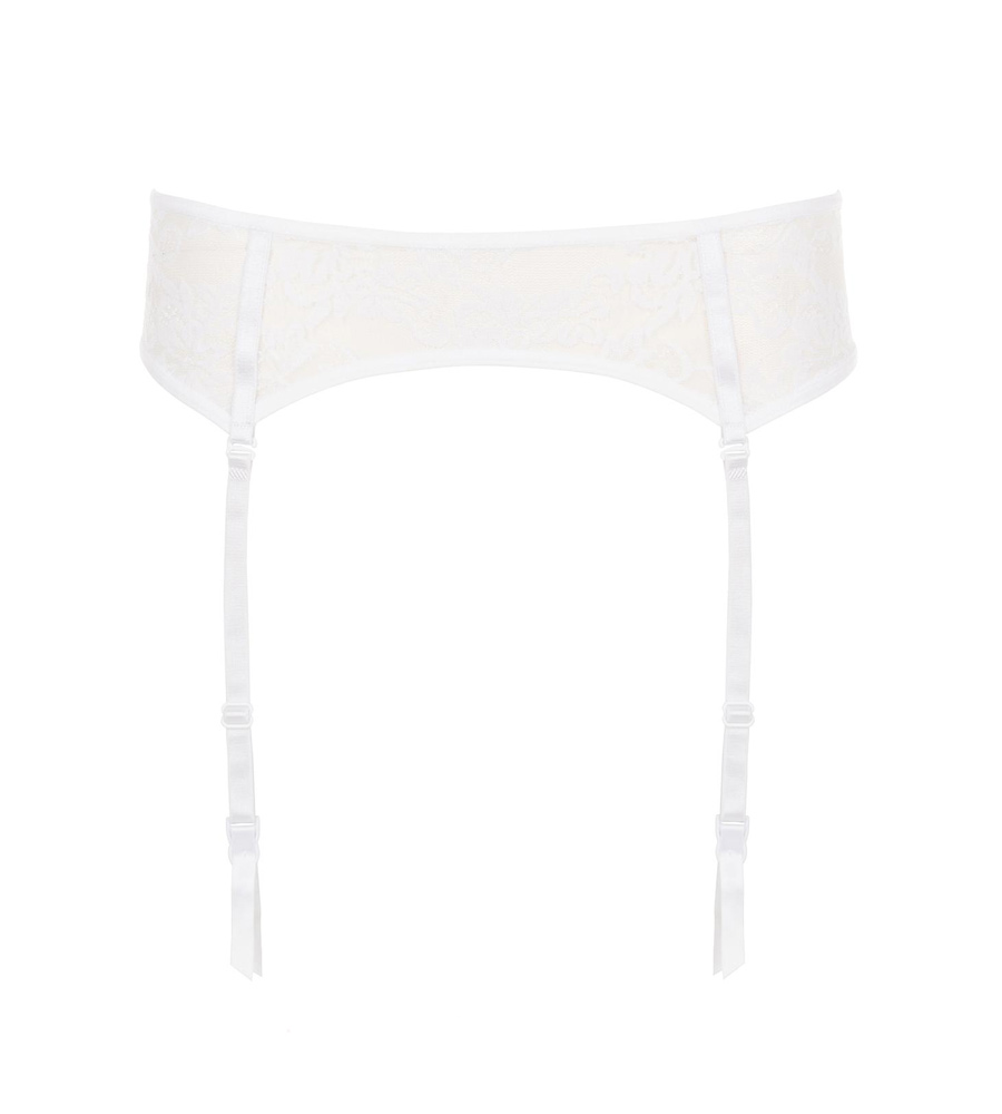 Rene Rofe Lace Garter Belt White – bijeli halteri - image 3