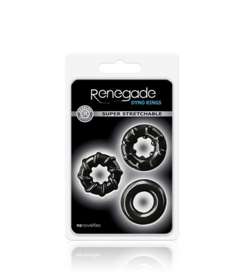 Renegade Dyno Rings Black – 3 penis prstena - image 2