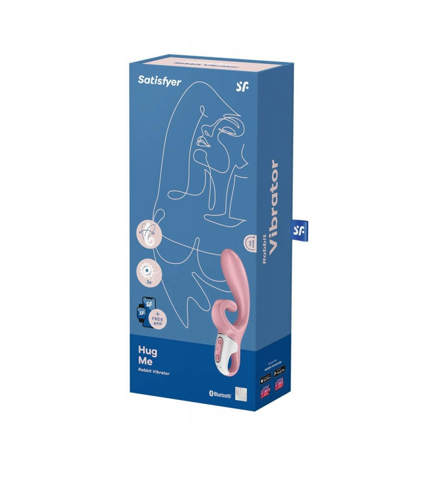 Satisfyer Hug Me Pink – silikonski rabbit vibrator + APP upravljanje - image 2