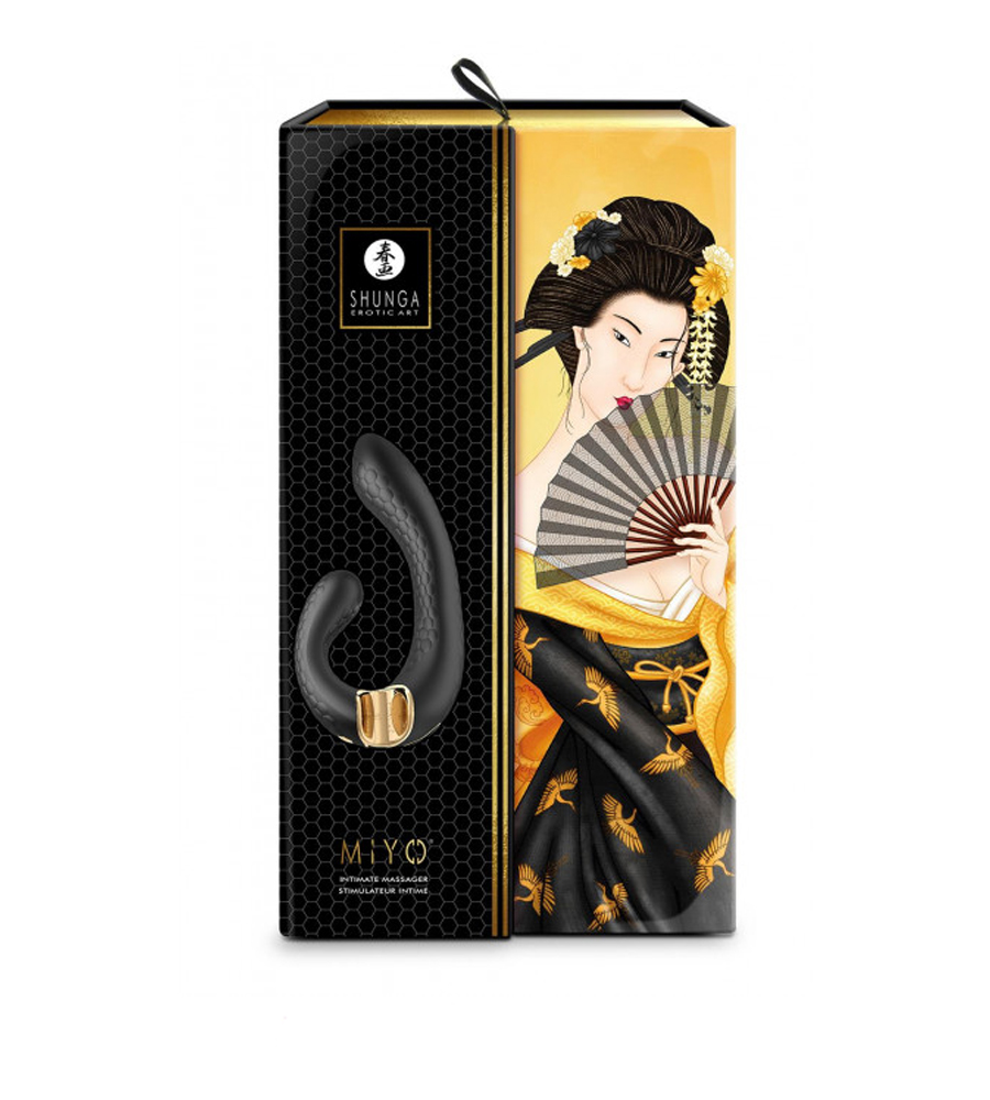 Shunga Miyo Black – silikonski rabbit vibrator - image 2