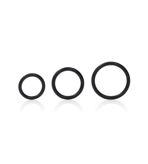 Silicone Support Rings Black – 3 silikonska penis prstena