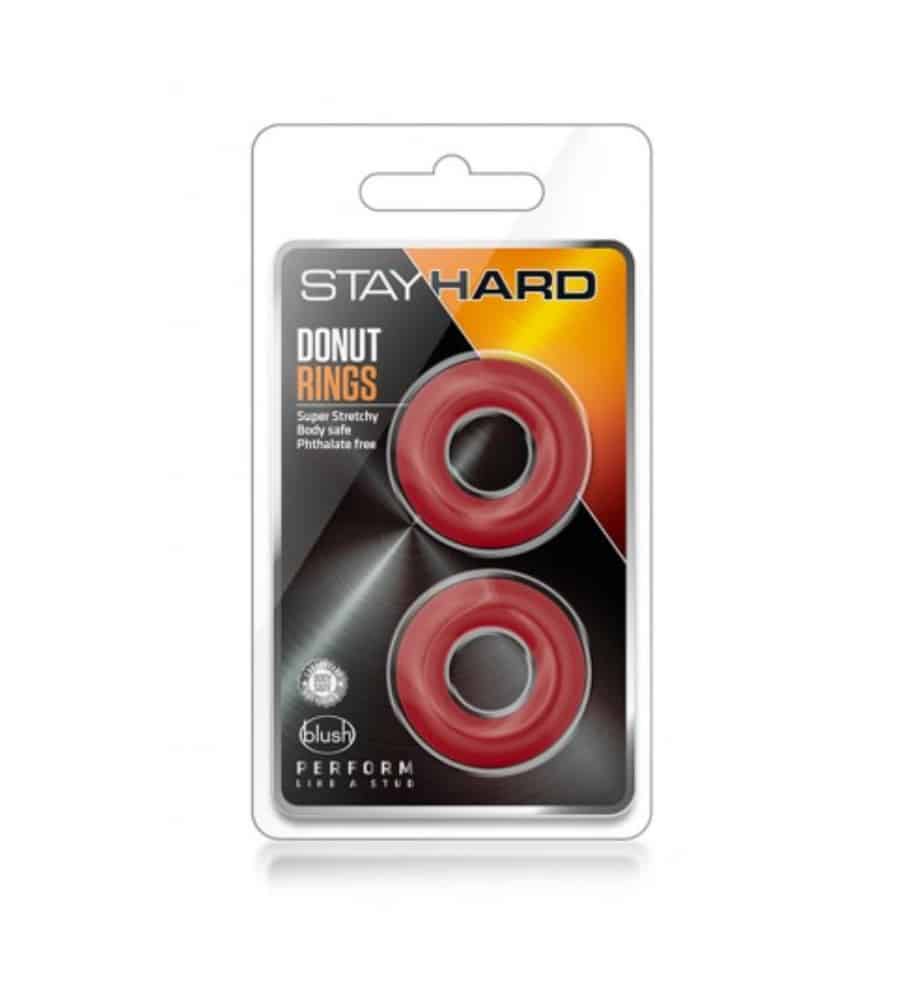 Stay Hard Donut Rings Red - 2 penis prstena - image 2