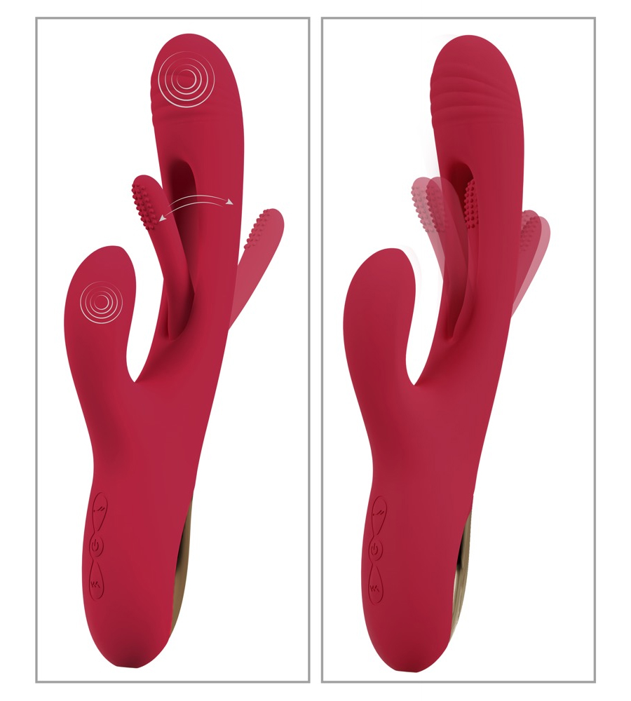 Sweet Smile Rabbit Flick Red – pomični rabbit vibrator - image 3